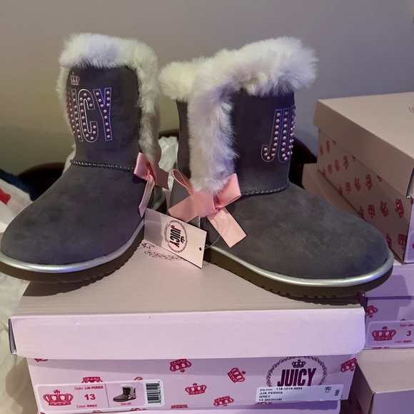 Juicy Couture Girls Boot JJK Perris Grey Sizes 1, 2, 3, - Picture 4 of 6